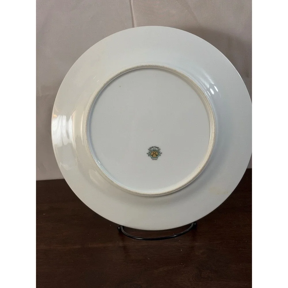 Noritake Morimura Japan Vintage Floral Blue Scroll Gold Trim Dinner‎ Plate 10in